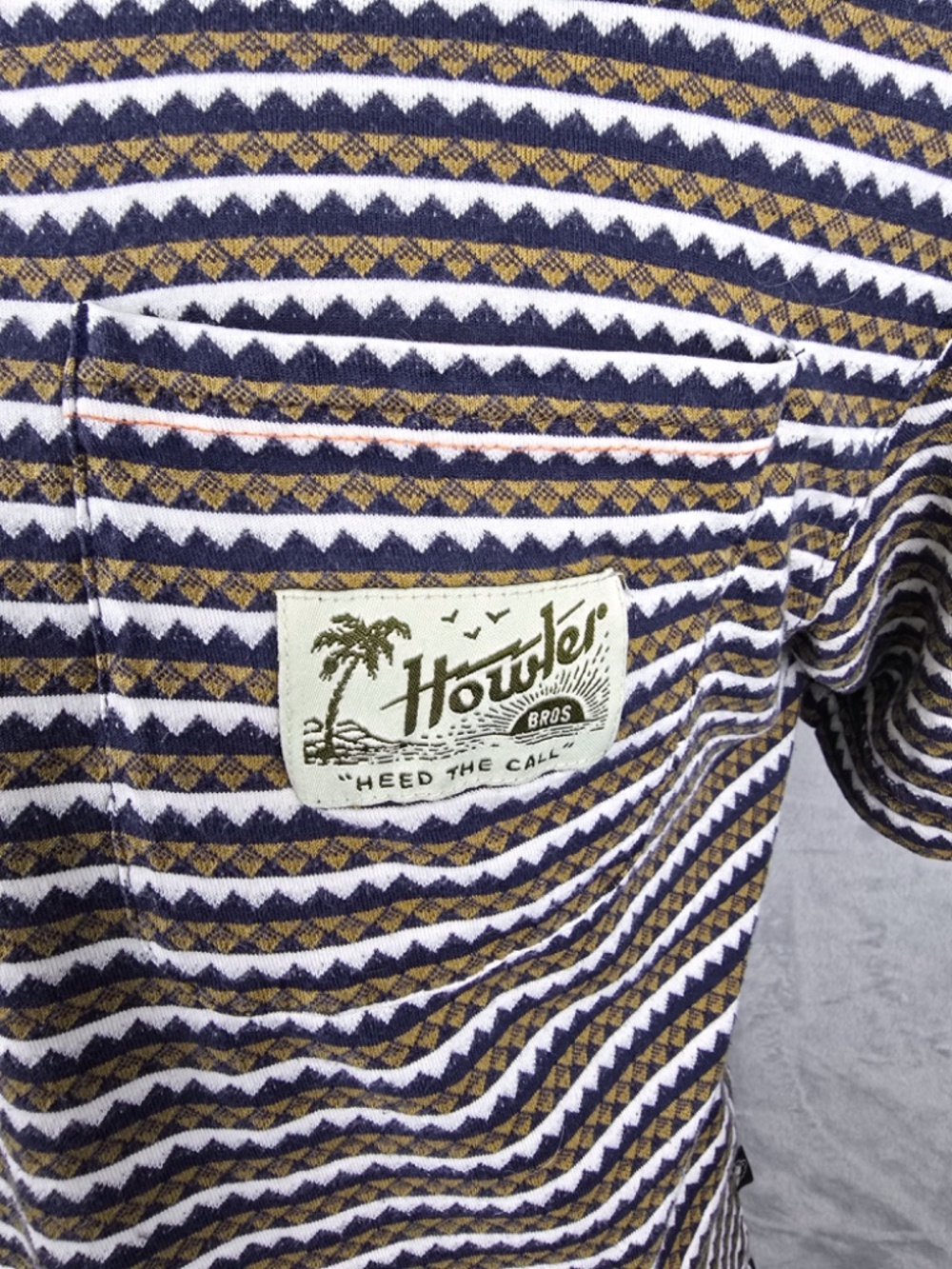 Howler Brothers Zuma Jacquard Stripe Pocket Tee M - Picture 2 of 7